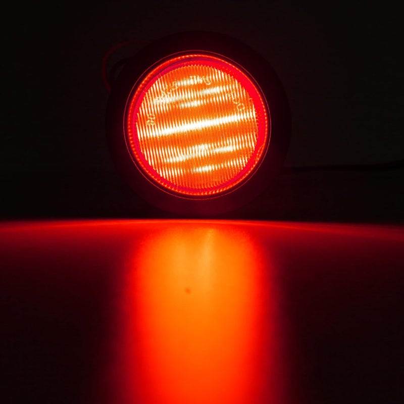 Partswcgg 2.5" Round Led Marker Lights Red, 10Pcs 2.5" Inch Round Led Side Clearance Marker Lights 13 LED Sealed Flush Mount w/Rubber Grommets and 2 Prong Trailer Wire Pigtails Waterproof 12V for Truck Trailer - Image 3